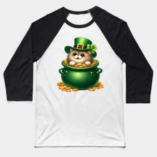 St Patricks Day Persian Cat Baseball T-Shirt